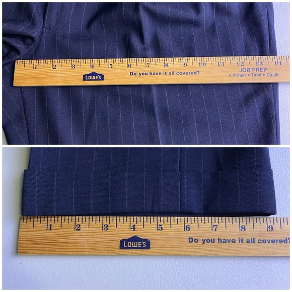 Brooks Brothers Makers Trousers (38x31.5) Mens Brooksease Chalk Stripe Dark Navy - Picture 5 of 9